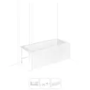 Ассиметричная ванна Lavinia Boho Catani S2-3712170R литьевой акрил 170x80 см правый разворот, с металлическим каркасом и лицевом экраном