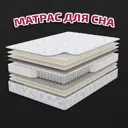Матрас Русский матрац Аметист 72592_200_200 200x200x19 см независимый пружинный блок 2-спальный