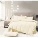 Комплект постельного белья Arya Home Natural Stone Washed из сатина 200x220 Valensiya Экрю