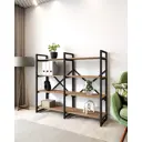 Стеллаж с полками Лофт A1 home 4 полки 134x117x34 см металл цвет дуб веллингтон
