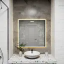 Зеркало со встроенной подсветкой One mirror 8080бст 80x80 см