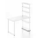 Стол Solarius loft 5 полок столешница 40 мм 80x145x100 см белые металлические ножки сосна цвет белый