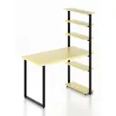 Стол Solarius loft 5 полок столешница 40 мм 60x145x140 см черные металлические ножки сосна цвет ванильный