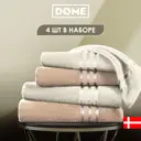 Полотенце Dome Гармоника для ванной 50x80 см бежевый/молочный 4 шт