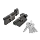 Цилиндровый механизм Fuaro(200 ZM/80) 2000ZM Knob 80 (40+10+30) BL-24 черный 5Key с вертушкой