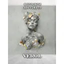 Фотообои 3D флизелиновые Verol Девушка, серый барельеф с золотом 419-ФФО-05987, 300x283 см