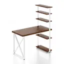 Стол Solarius loft с 5 полками столешница 40 мм 80x145x130 см крестообразные ножки сосна цвет темный дуб