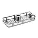 Полка для ванной DO.KORONA DK-025 на душевую стойку без сверления с держателем для душевой лейки хромированный