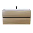 Тумба с раковиной для ванной подвесная Uperwood Barsa 100x45x57 см черная/дуб сонома раковина белая