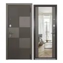 Входная дверь Unicorn Loft правый 205x86см эмаль капучино с зеркалом