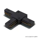 Коннектор Crystal Lux 038_1408 т-образный жесткий для соединения трековых шинопроводов однофазных цвет черный