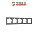 Рамка для розеток и выключателей Werkel Stark 5 постов цвет графит матовый