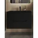 Тумба под раковину Topline TLLi-80Tub+BLRA подвесная с раковиной 80 см цвет черный матовый