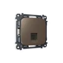 Розетка компьютерная встраиваемая Ambrella volt Omega MO642010 с заземлением цвет темная бронза матовый