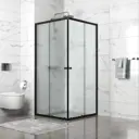 Душевое ограждение Domani-Spa Shape 99 90x90x190 см без поддона сатин-матированное стекло 4 мм, графит профиль, Black accents