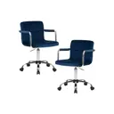Набор офисных кресел 2 шт Dobrin Terry lm-9400 58x95x58 см велюр цвет синий