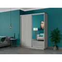 Шкаф-купе Мебельная Компания Е1 2 дверный 220x180x45 см зеркало 9 полок ЛДСП цвет ясень шимо светлый