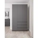 Шкаф распашной Дсв мебель 45886 120.4x210x50.4 см ЛДСП цвет графит