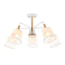 Люстра на штанге Ambrella light Traditional Tr4738 5 ламп 7.86 м² цвет белый прозрачный светлое дерево