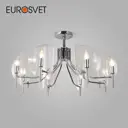 Потолочная люстра со стеклянными плафонами EUROSVET 60135/8 хром