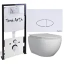 Комплект инсталляция с подвесным унитазом TONI ARTI TA-01 Baglio с клавишей Freto TA-0052 с сиденьем с микролифтом