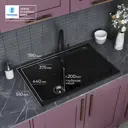 Мойка для кухни Polygran 891388 78x51 см глубина чаши 20 см искусственный камень цвет роза