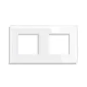 Рамка для розеток и выключателей Tawoia 2 поста стекло цвет белый