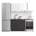 Кухонный гарнитур Атмосфера Simple 1 м Белый/ Антрацит 100x202x53 см ЛДСП цвет белый/антрацит