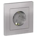 Силовая розетка встраиваемая Systeme electric AtlasDesign ATN000344 с заземлением цвет алюминий