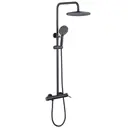Душевая стойка Abber Emotion AF8816BL с изливом, черный матовый