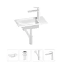 Мини-раковина для ванной или туалета Wellsee WC Area 202011824 с донным клапаном, сифоном и смесителем