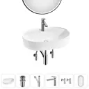 Раковина накладная Wellsee Chic Riviera 60см комплект 6 в 1 20217715R