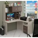 Стол Мэрдэс СКЛ-Угл130+НКЛХ-130 КШ-Ч ПРАВ 130x178x120 см лдсп цвет карамель, ясень шимо темный