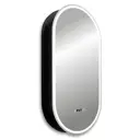 Зеркальный шкаф Abber Kontur AG6339SWHB с подсветкой, сенсорный выключатель, диммер, часы, подогрев, черный