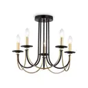 Люстра на штанге Ambrella Light Traditional Ambr_tr9621 5 ламп 7.86 м² цвет золото/черный