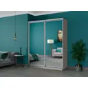 Шкаф-купе Мебельная Компания Е1 2 дверный 220x180x60 см зеркала 9 полок ЛДСП цвет ясень шимо светлый