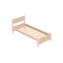 Кровать Solarius Мишка орто основание mkr-obiv-rs3-roz70-200-orto 80 x 80 x 210 см дерево цвет бежевый/розовый