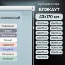 Рулонная штора Эскар блэкаут LUX 43x170 см цвет оливковый