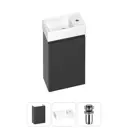 Тумба с раковиной подвесная Wellsee WC Area 20216823R с донным клапаном цвет серый/серебристый