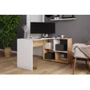 Компьютерный стол Микон СКМ-4К 136x75x97 см ЛДСП цвет белый/коричневый