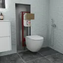 Комплект BAUEDGE NEO45700-GR-4455SQ-Q00012 6 в 1: инсталляция 45, унитаз, со смывом торнадо Grossman Hurricane 3, сиденье, кнопка Stil для инсталляции