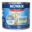 Грунт-эмаль по металлу 3 в 1 Novax матовая цвет серый RAL 7042 2.4 л