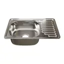 Мойка для кухни врезная с коландером Tropfberg 58536115 42x66 см глубина чаши 18 см нержавеющая сталь цвет серый