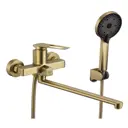 Смеситель для ванны Savol S-009024c-lm однорычажный с душевой лейкой цвет матовое золото