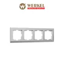Рамка для розеток и выключателей Werkel Stark 4 поста цвет серебряный матовый