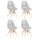 Комплект кухонных стульев 4 шт Dobrin Dsw lmzl-pp638 46x46x53 см пластик цвет светло-серый