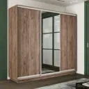 Шкаф-купе Мебельная Компания Е1 3 дверный 240x180x60 см зеркало 9 полок ЛДСП цвет крафтовый дуб