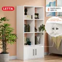 Стеллаж Letta Quattro New 8 секций 64.2x126.8x29.2 см ЛДСП цвет белая гладкая