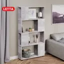 Стеллаж Letta Estet Plus 4 секции 73x143x22 см ЛДСП цвет цемент