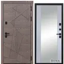 Входная дверь Diva 97/2 205x96см левый цвет Д15 силк маус/дуб коньяк с зеркалом